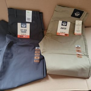 NWT Mens Lot of 2 Dockers Pants Grey, Khaki 36x32 Slim Fit